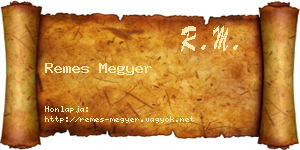 Remes Megyer névjegykártya